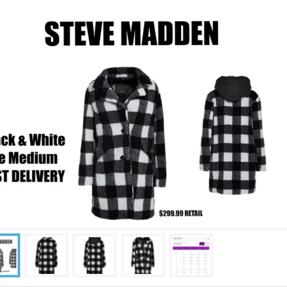 Steve Madden Buffalo Plaid Coat